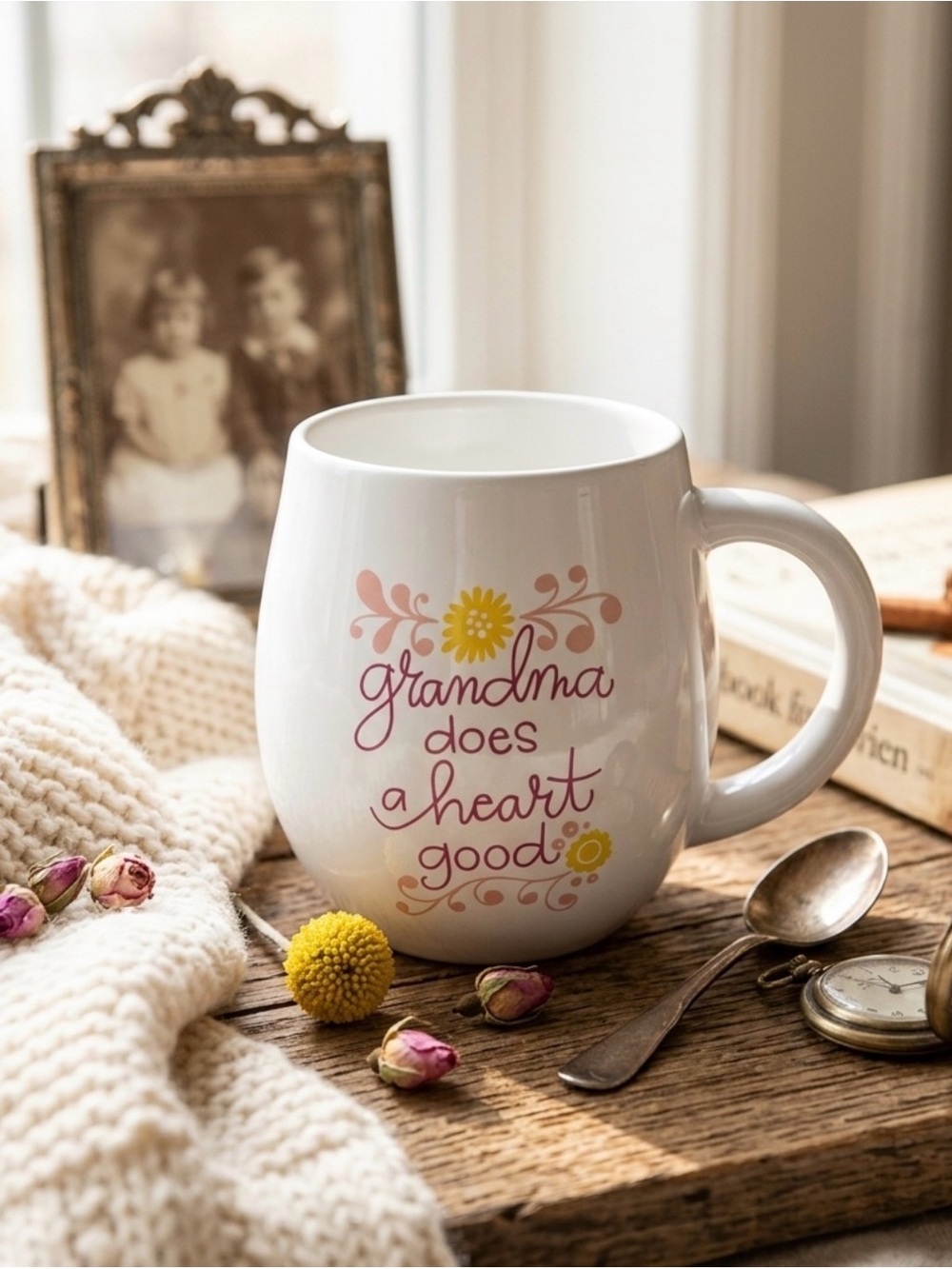 Hallmark Coffee Cup Mug "Grandma Does a Heart Good" EUC No Chips